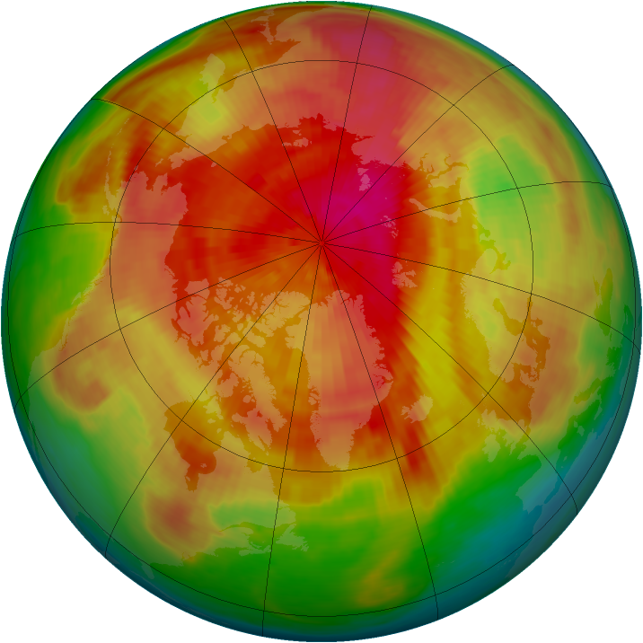 Arctic ozone map for 27 March 1988